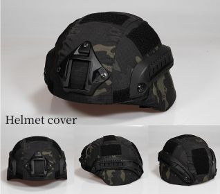 Military Tactical Helmet Cover Airsoft Paintball Wargame CS Camouflage Army Helmet Case Outdoor Hunting Equipment Cloth Cover - Black CP