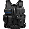 Tactical Vest for Men with Detachable Belt and Subcompact/Compact/Standard Holster for Pistol - Perfect for Airsoft and Military Training - Black CP