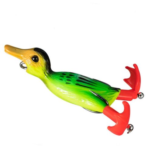 1pc Soft Fishing Lure Duck Artificial Bait With Rotating Legs; Cool Fishing Bait 9cm/11g 3.5in/0.39oz - Green