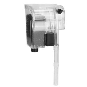 Hang On Aquarium Filter 3W 66GPH Adjustable Waterfall Water Flow Quiet Fish Tank With Biochemical Filter For 2-8 Gallons Small Fish Tank - Filter
