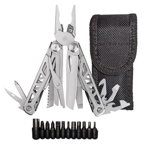 Heavy Duty Multitool | Military Grade Stainless Steel Frame; Deep Profile Blade; First Aid Scissors; Sturdy Pliers; Cord Cutter; 18 Locking Tools Heavy Duty Multitool | Military Grade Stainless Steel Frame; Deep Profile Blade; First Aid Scissors; Sturdy Pliers; Cord Cutter; 18 Locking Tools
