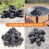 Ceramic Skulls for Fire Pit, Outdoor Fire Tables, 7pcs Reusable Spooky Imitated Human Skull Gas Log for Party, Bonfire,Campfires,Fireplaces, 3 inch -