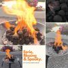 Ceramic Skulls for Fire Pit, Outdoor Fire Tables, 7pcs Reusable Spooky Imitated Human Skull Gas Log for Party, Bonfire,Campfires,Fireplaces, 3 inch -