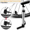 Mini Bike Pump Portable Bicycle Tire Inflator Ball Air Pump w/ Mount Frame For Mountain Road Bike - Silver
