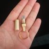 1pc Mini Brass Capsule Knife; Stainless Steel Portable Pocket Knife; Survival Knife With Keychain Pendant; Outdoor Fishing Accessories - 1pc