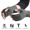 1pair Arthritis Fingerless Compression Gloves; Outdoor Half Finger Knuckle Pressure Gloves (Buy A Size Up) - Grey - S