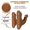 Gun Rack Wall Mount Hold Up Displays Horizontal Gun Rack and Shotgun Hooks Store Rifle Shotgun Bow Real Hardwood Hanger Light - Teslyar