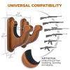 Gun Rack Wall Mount Hold Up Displays Horizontal Gun Rack and Shotgun Hooks Store Rifle Shotgun Bow Real Hardwood Hanger Light - Teslyar