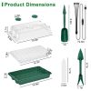 2Pcs 40 Cells Seed Starter Tray Plant Grow Light with 4 Adjustable Brightness Automatic Timing Setting Humidity Dome Plant Germination Garden - Green