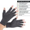 1pair Arthritis Fingerless Compression Gloves; Outdoor Half Finger Knuckle Pressure Gloves (Buy A Size Up) - Grey - S