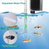 Hang On Aquarium Filter 3W 66GPH Adjustable Waterfall Water Flow Quiet Fish Tank With Biochemical Filter For 2-8 Gallons Small Fish Tank - Filter