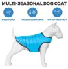 Blue Dog Winter Coat for Large Dogs Waterproof Dog Warm Jacket for Cold Weather Snow Dog Puffer Vest Adjustable Coat with Velcro XL Size - Airyvest