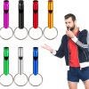 1pc Aluminum Whistle With Keychain; Sturdy Lightweight Whistle; For Signal Alarm; Outdoor Camping; Hiking Accessories - Red