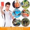 1pc Aluminum Whistle With Keychain; Sturdy Lightweight Whistle; For Signal Alarm; Outdoor Camping; Hiking Accessories - Red