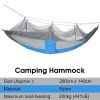 Travel Camping Hammock with Net Mosquito Lightweight Nylon Fabric - Gray & Blue - Hammock