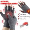 1pair Arthritis Fingerless Compression Gloves; Outdoor Half Finger Knuckle Pressure Gloves (Buy A Size Up) - Grey - S