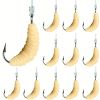 50pcs Soft Worm Bread Worm Maggot Soft Fish Bait; Fishing Bionic Bait Without A Hook; Outdoor Fishing Tackle - 50pcs