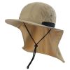 Wide Brim Sun Screen Hat With Neck Flap; Adjustable Waterproof Quick-drying Outdoor Hiking Fishing Cap For Men Women - Navy Blue - 58-60cm/22.83-23.62