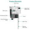 Hang On Aquarium Filter 3W 66GPH Adjustable Waterfall Water Flow Quiet Fish Tank With Biochemical Filter For 2-8 Gallons Small Fish Tank - Filter