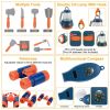 56Pcs Kids Camping Toy Set With Playtent Pretend Oil Lamp Telescope Bonfire Compass Role Play Camping Set - Multi-Color