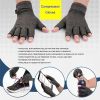 1pair Arthritis Fingerless Compression Gloves; Outdoor Half Finger Knuckle Pressure Gloves (Buy A Size Up) - Grey - S