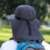 Wide Brim Sun Screen Hat With Neck Flap; Adjustable Waterproof Quick-drying Outdoor Hiking Fishing Cap For Men Women - Navy Blue - 58-60cm/22.83-23.62